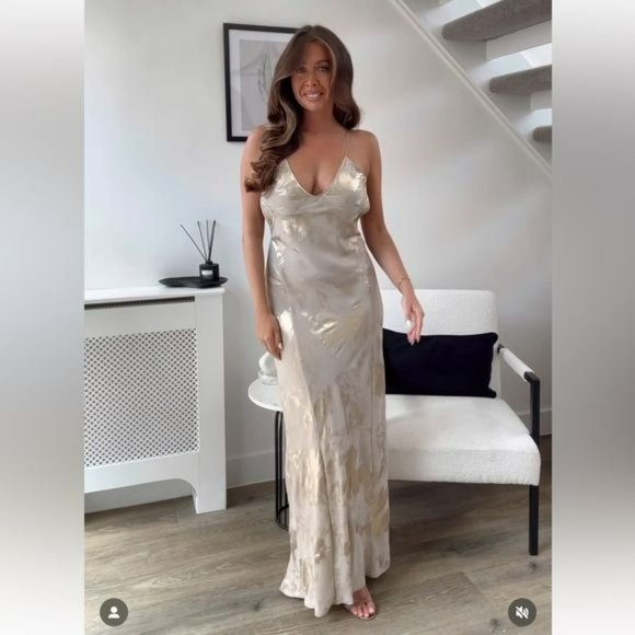 RARE METALLIC PRINT SLIP DRESS - Picture 15 of 16